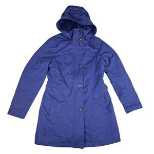 Kristen Blake Jacket Coat Womens S Purple Hooded Full Zip Snap Quilted Lining